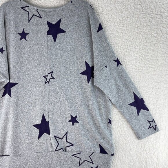 Avenue Gray Star Print Pullover Sweater Womens Soft‎ Stretch Plus Size 16 - Picture 14 of 15